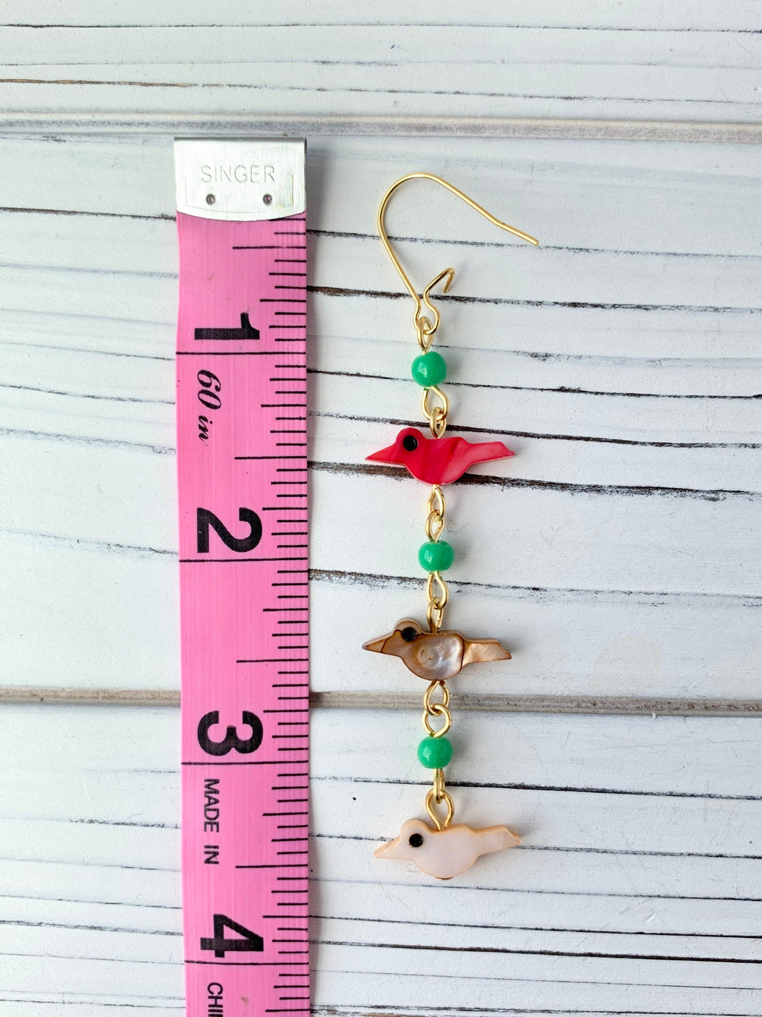 Lenora Dame Birds On A Wire Earrings in Mint