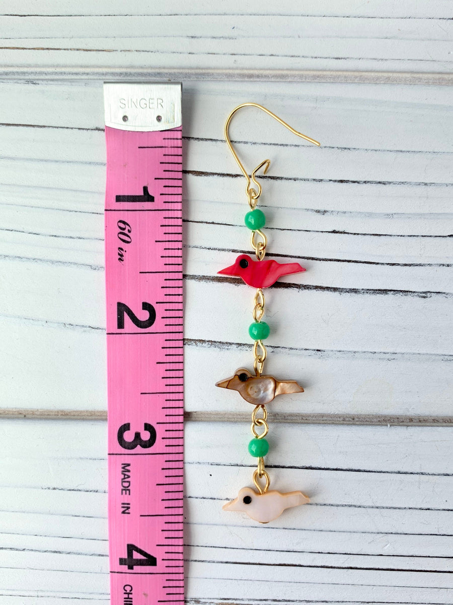 Lenora Dame Birds On A Wire Earrings in Mint