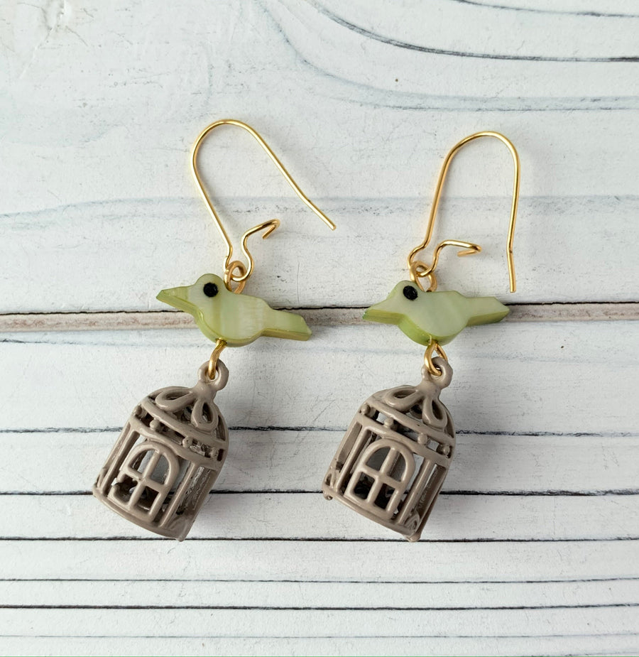 LAST FEW! Lenora Dame La Cage Earrings in Mint