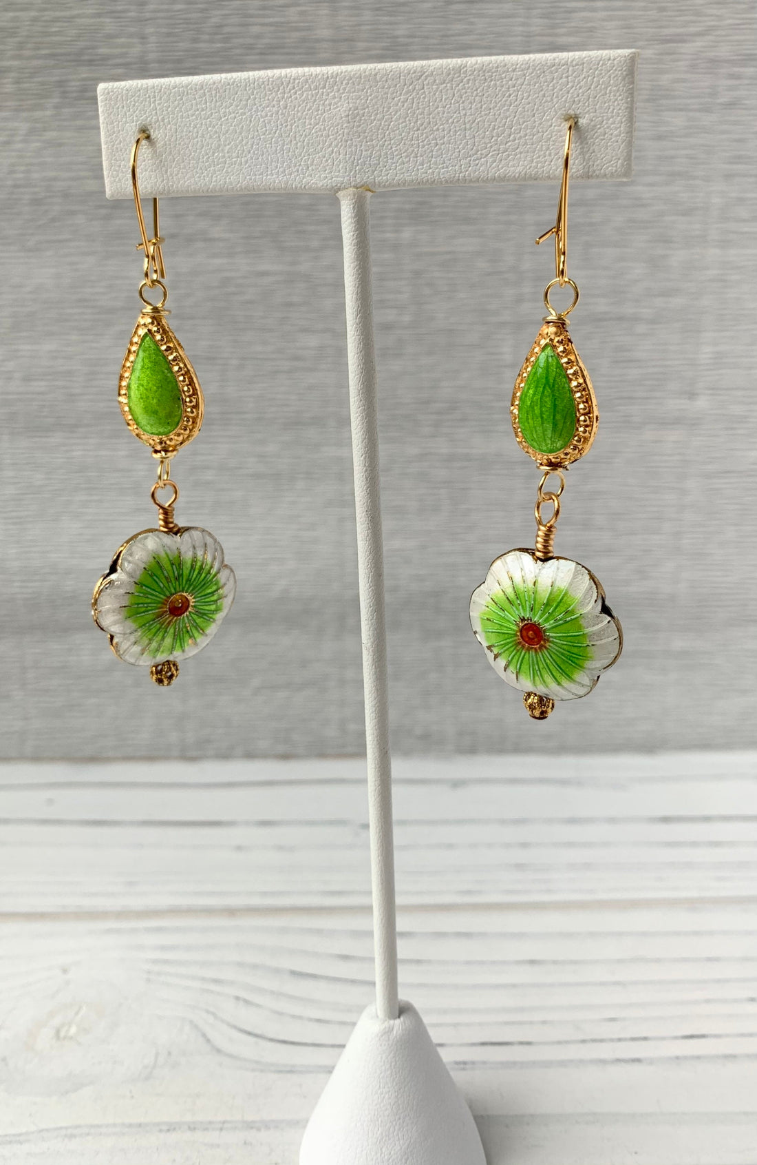 Lenora Dame Cloisonné Squash Blossom Earrings