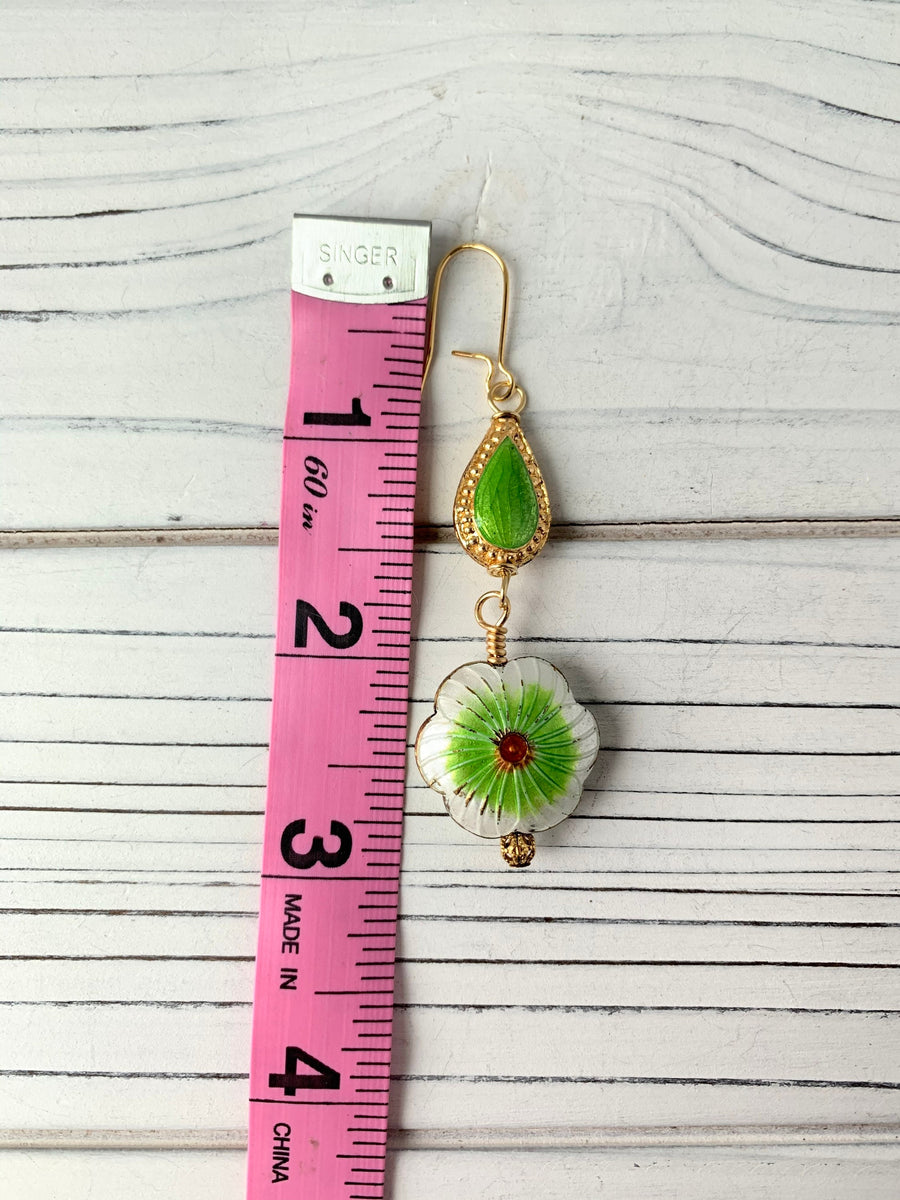 Lenora Dame Cloisonné Squash Blossom Earrings