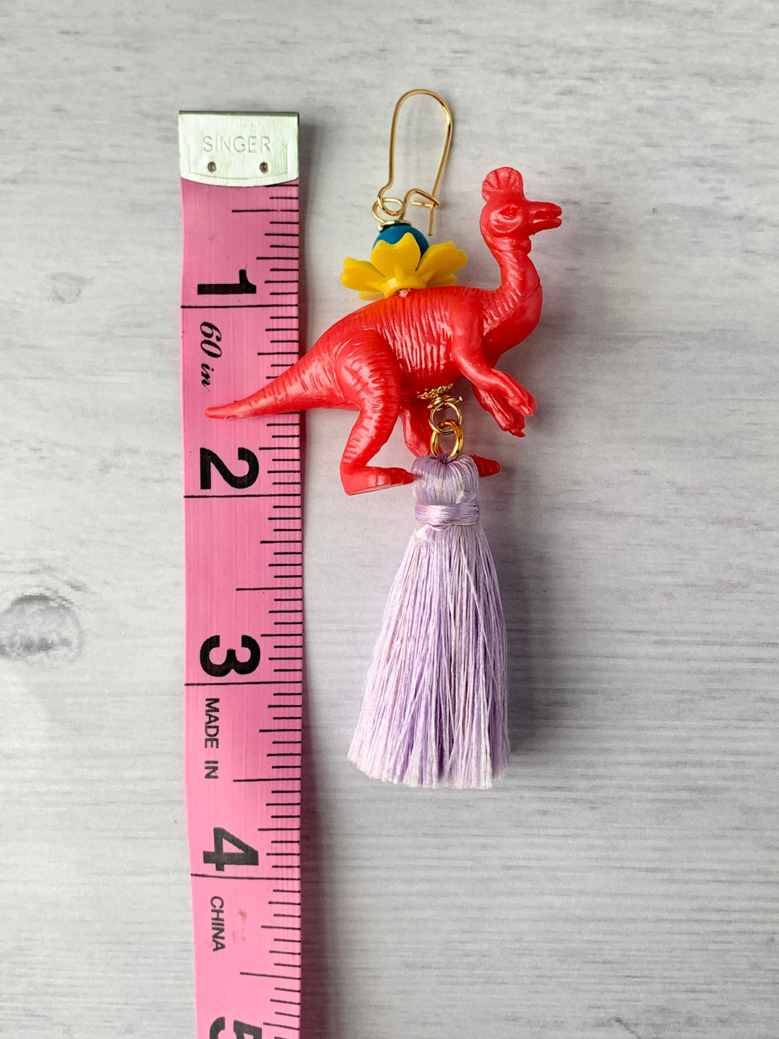 Lenora Dame Poppy Tsintaosaurus Tassel Earrings