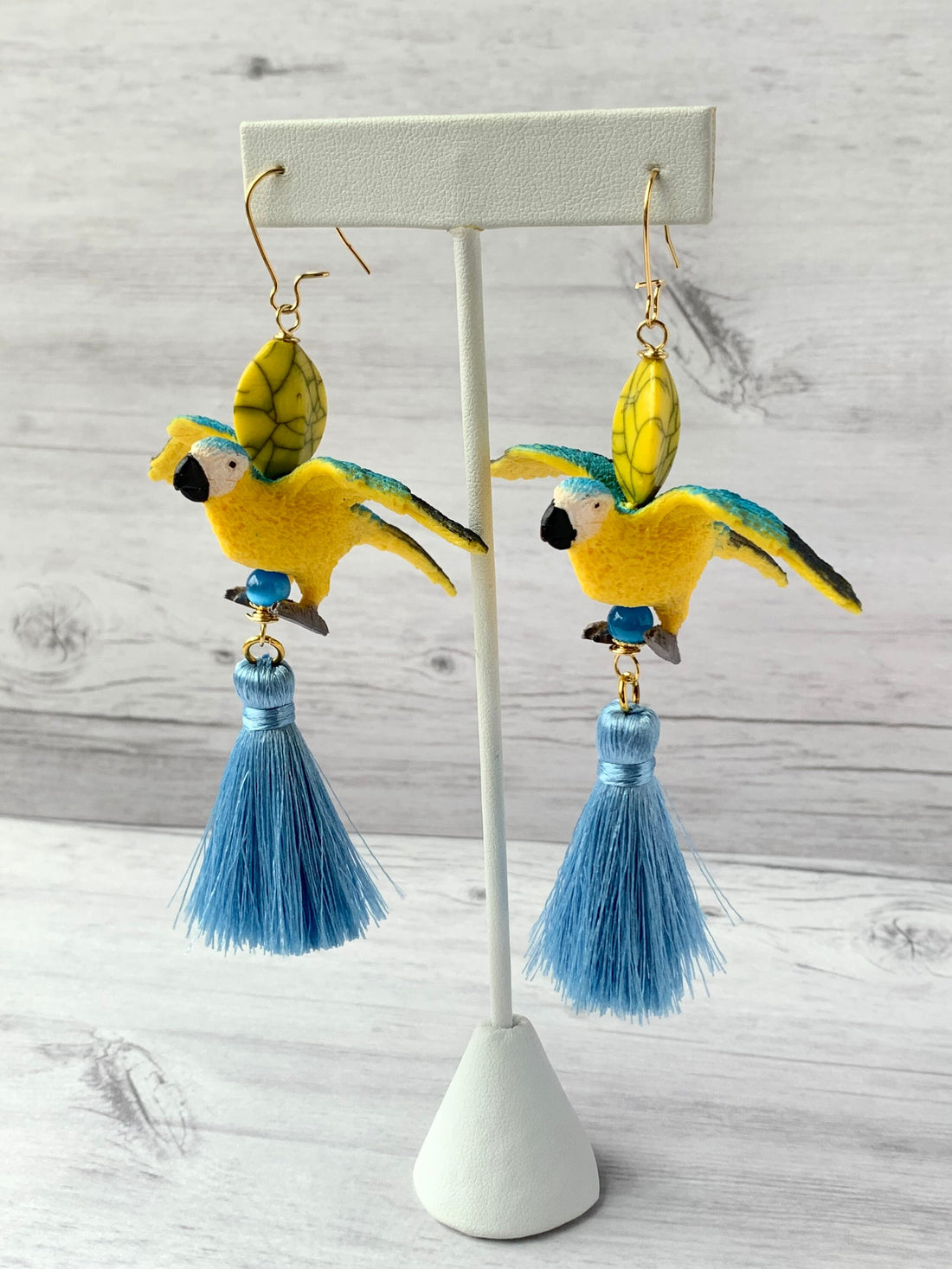 Lenora Dame Macaw Tassel Earrings