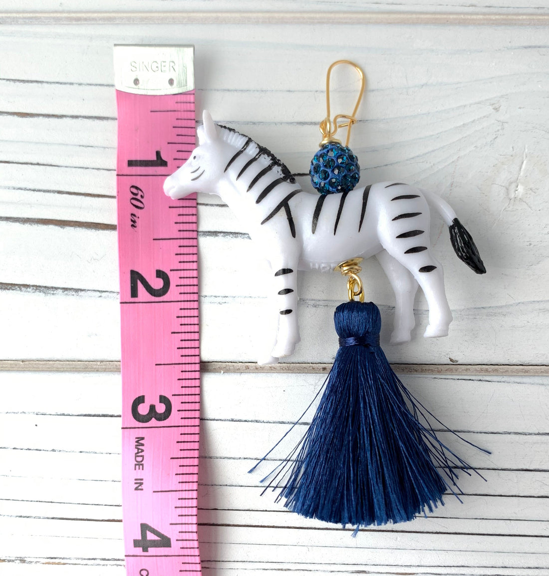 Lenora Dame Zebra Tassel Earrings