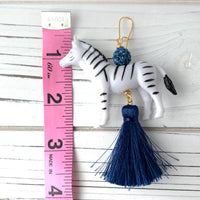 Lenora Dame Zebra Tassel Earrings