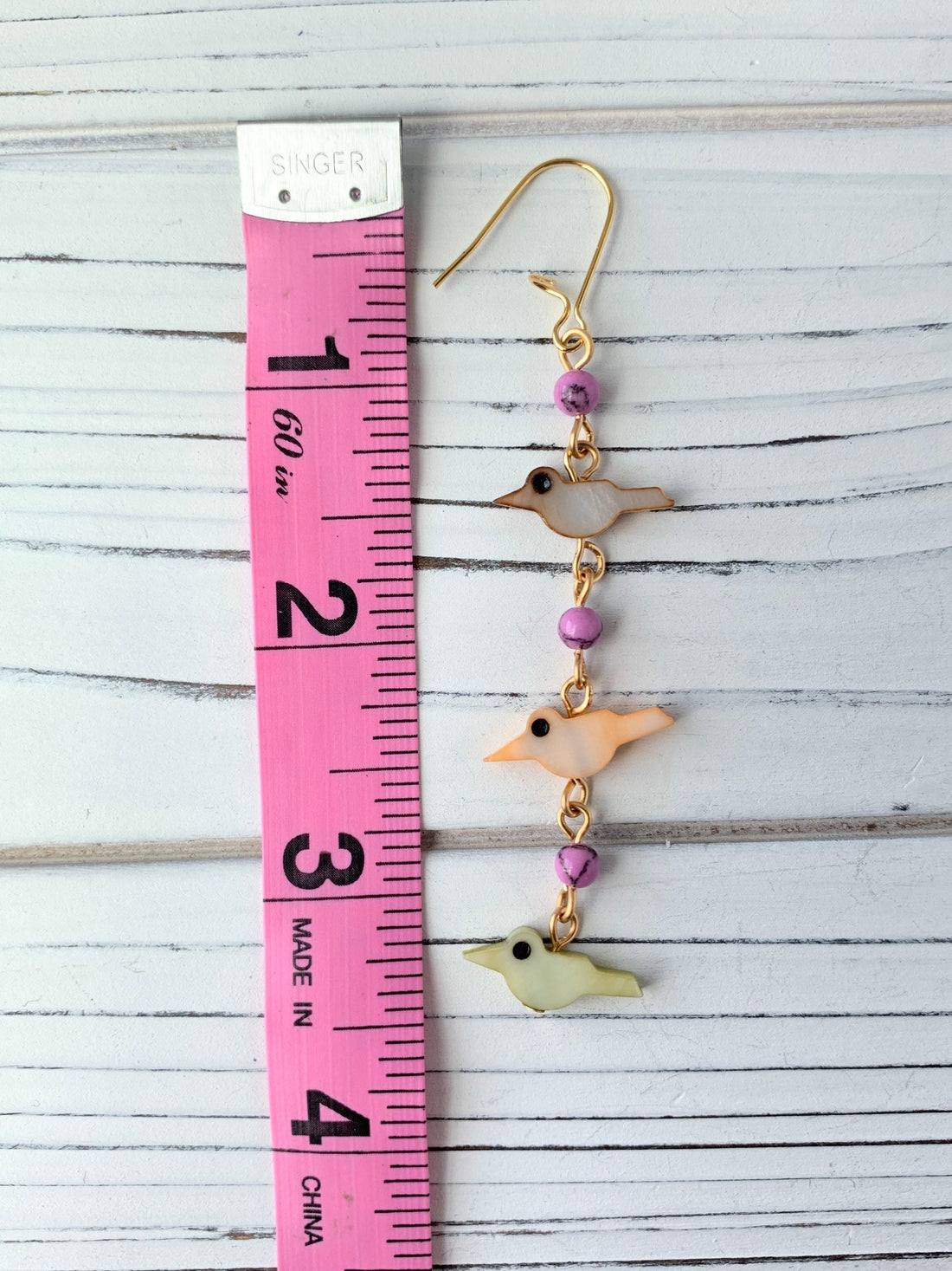 Lenora Dame Birds On A Wire Earrings in Magenta