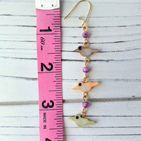 Lenora Dame Birds On A Wire Earrings in Magenta