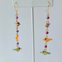 Lenora Dame Birds On A Wire Earrings in Magenta