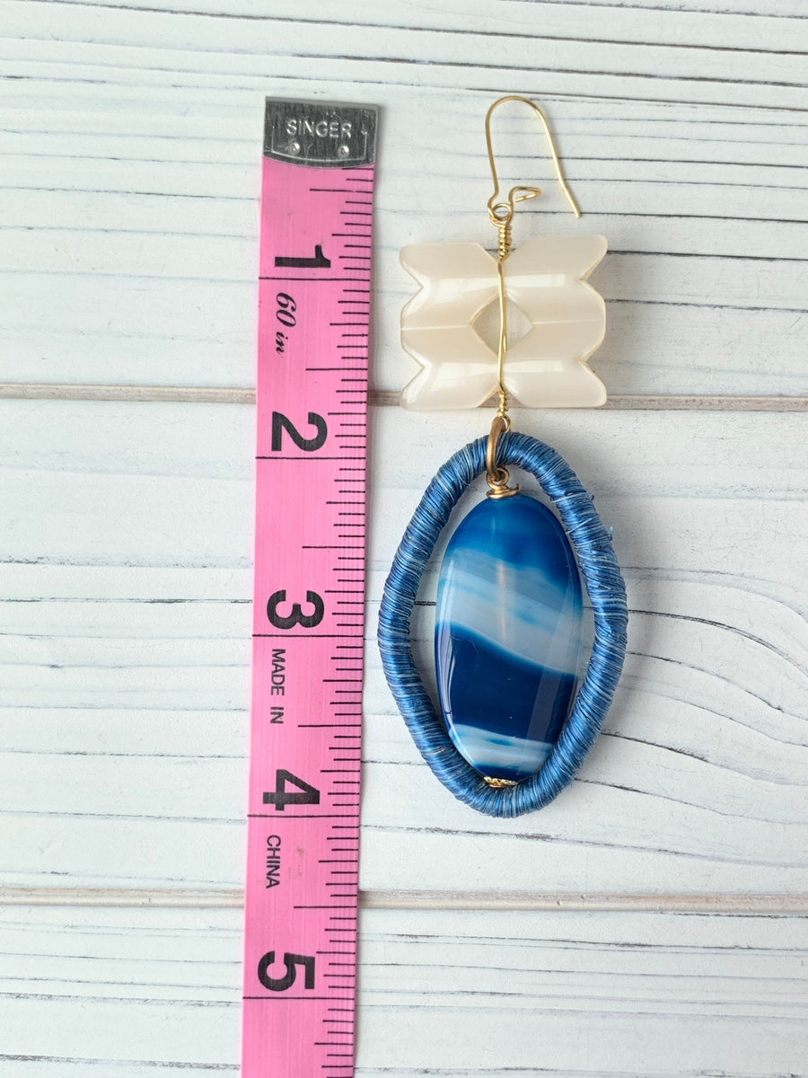 Lenora Dame Blueberry & Cream Statement Earrings