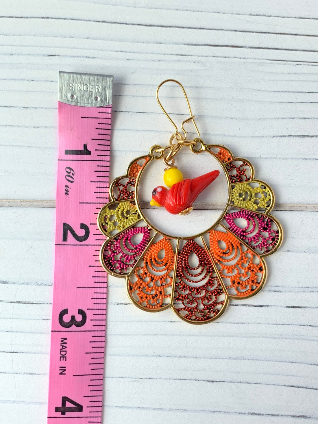 Lenora Dame Birds of a Feather Earrings in Poppy