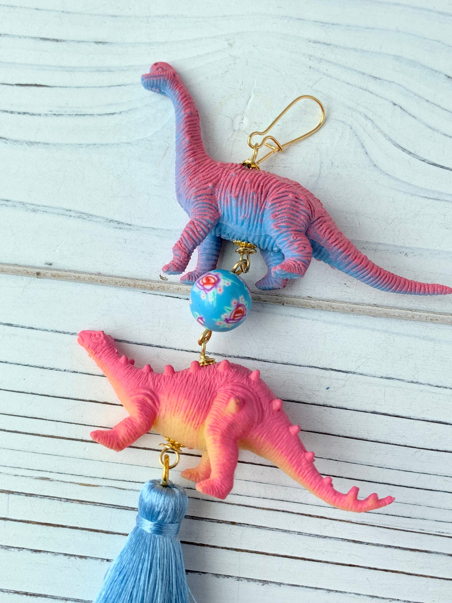 Lenora Dame Pool Party Dino Tassel Earrings