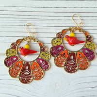 Lenora Dame Birds of a Feather Earrings in Poppy