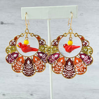 Lenora Dame Birds of a Feather Earrings in Poppy
