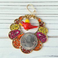 Lenora Dame Birds of a Feather Earrings in Poppy