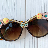 Lenora Dame Beatrice Embellished Designer Sunglasses