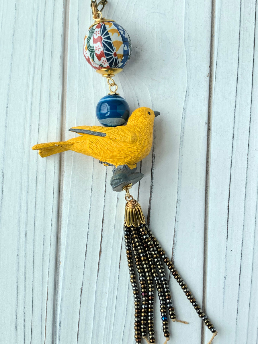 Lenora Dame Yellow Warbler Pendant Necklace