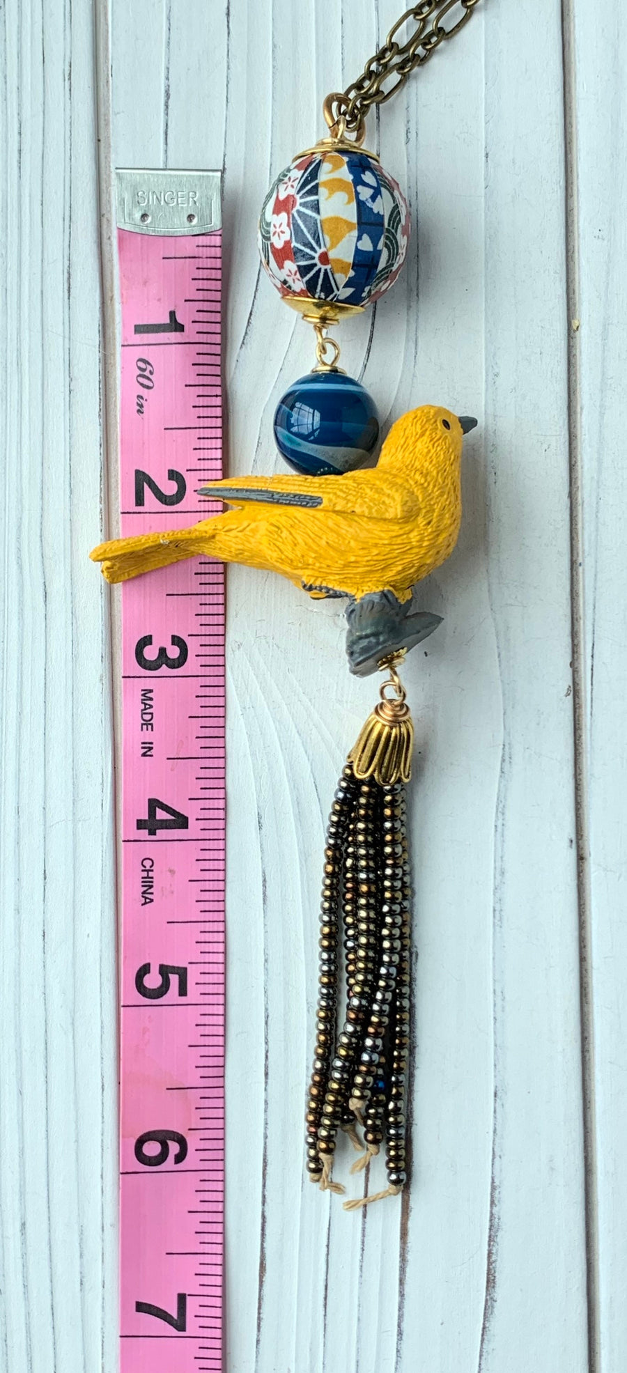 Lenora Dame Yellow Warbler Pendant Necklace