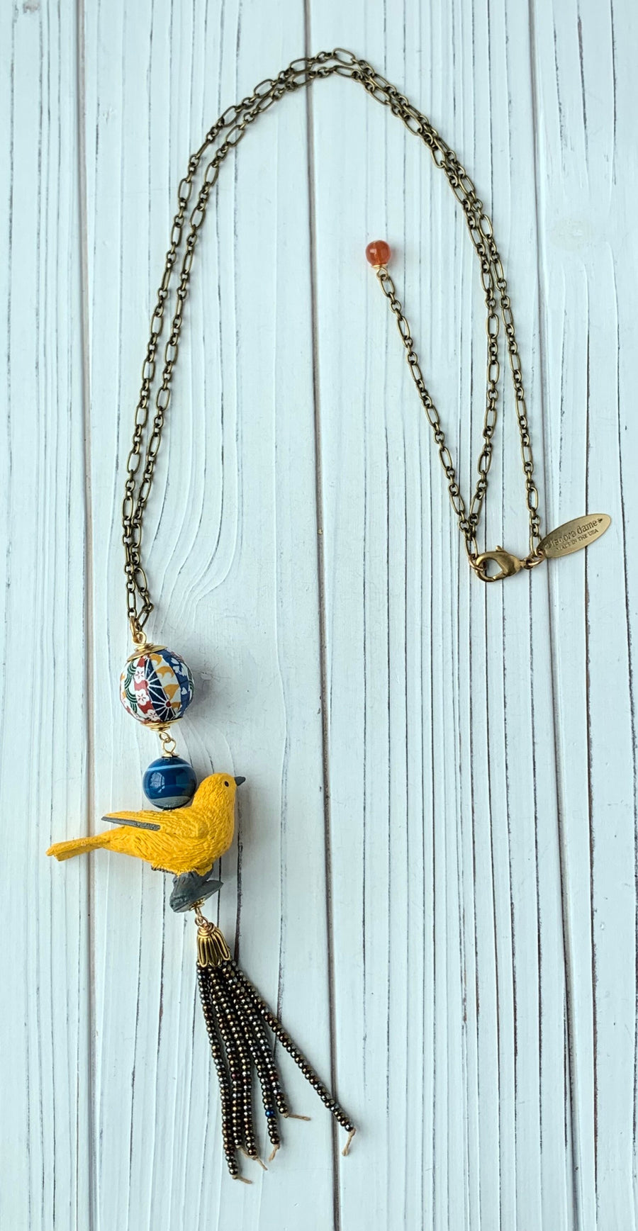 Lenora Dame Yellow Warbler Pendant Necklace