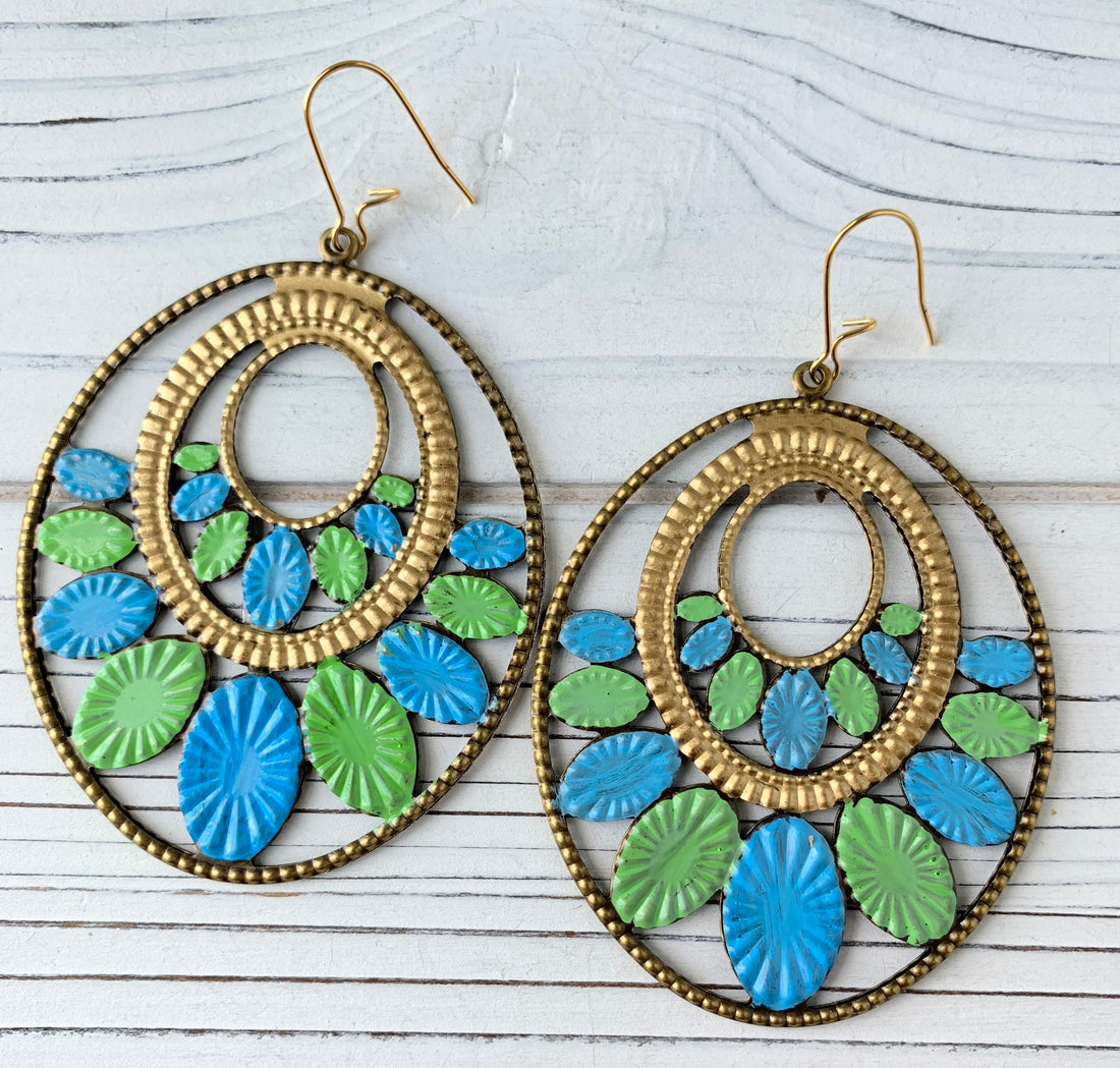 Lenora Dame Bombay Earrings in Aloe