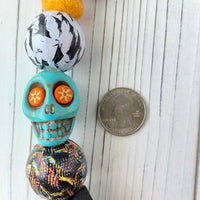 Lenora Dame Séance Sugar Skull Halloween Statement Necklace