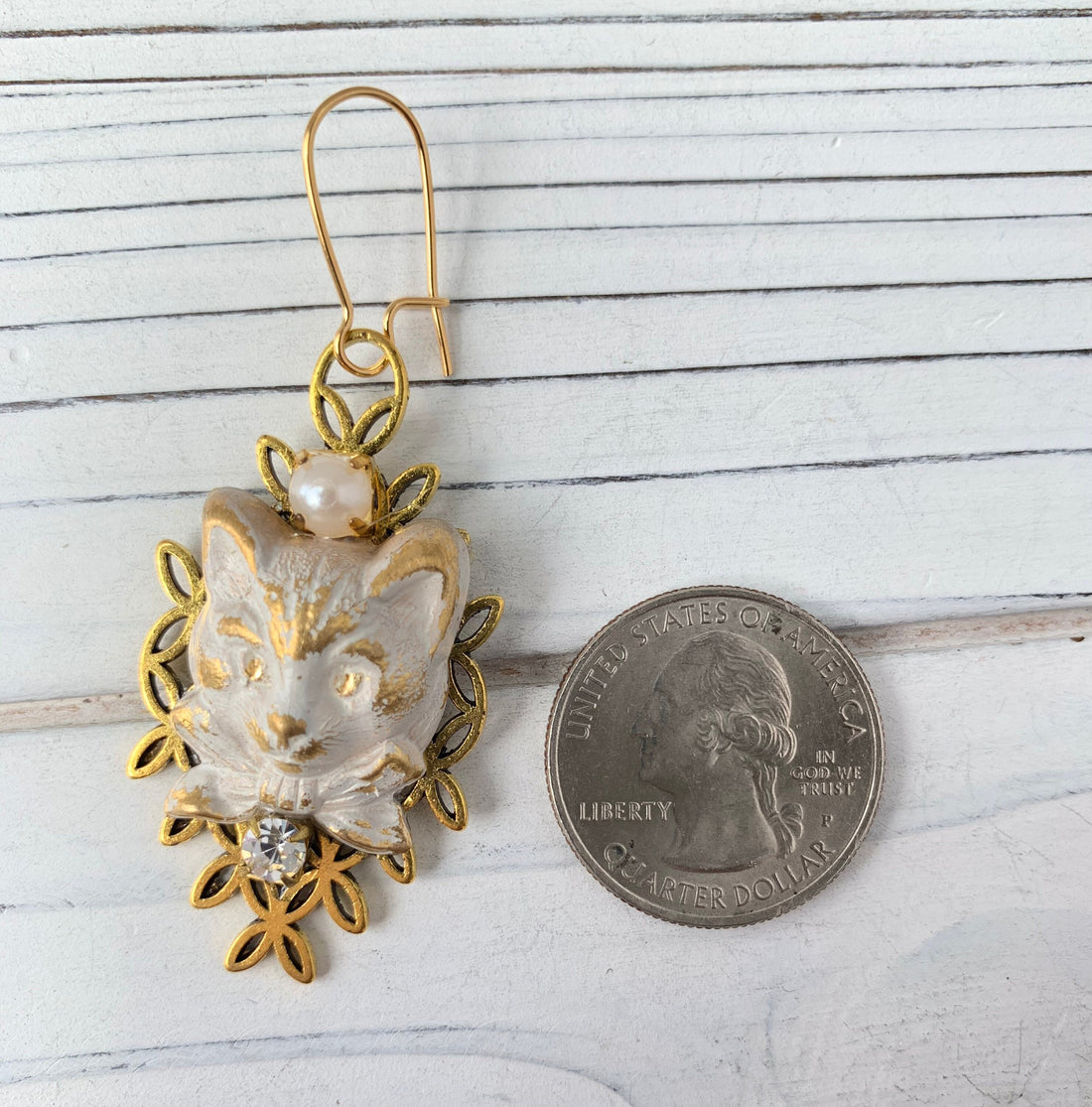 Lenora Dame Alabaster Sphynx Cat Earrings