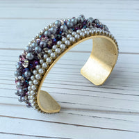 Lenora Dame Maleficent Beaded Brass Cuff Bracelet