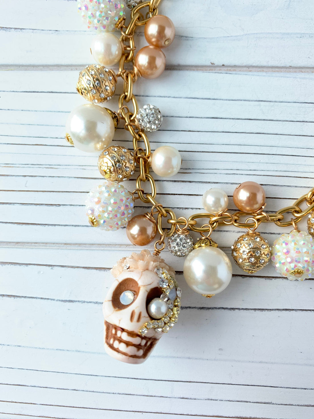 Lenora Dame Oleander Sugar Skull Bride Charm Necklace