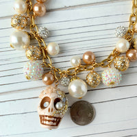 Lenora Dame Oleander Sugar Skull Bride Charm Necklace