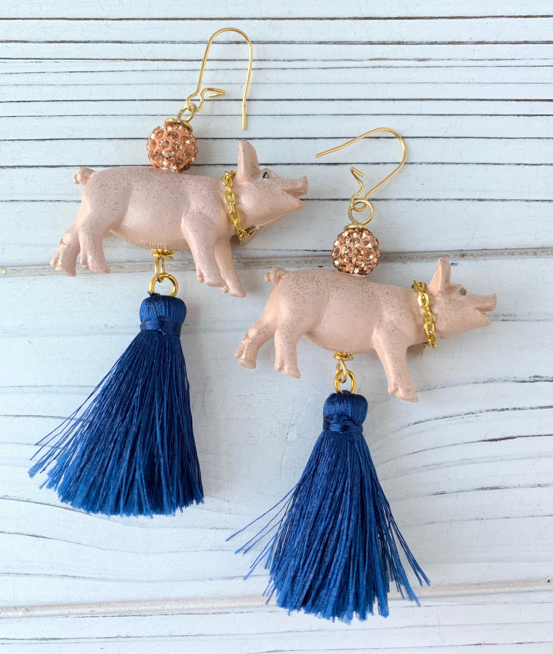 Lenora Dame Wilbur the Pig Tassel Earrings