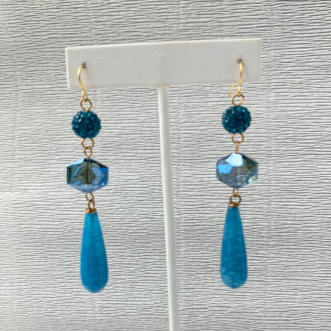 Lenora Dame Teardrop Electroplate Earrings in Peacock