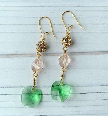 Lenora Dame Granny Smith Swarovski Crystal Drop Earring