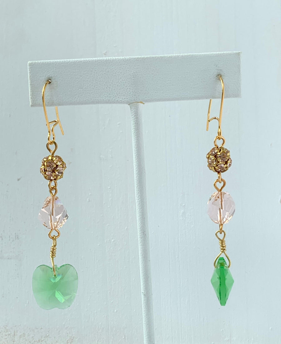 Lenora Dame Granny Smith Swarovski Crystal Drop Earring