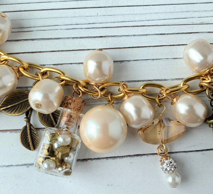 Lenora Dame Classic Pearl Charm Necklace