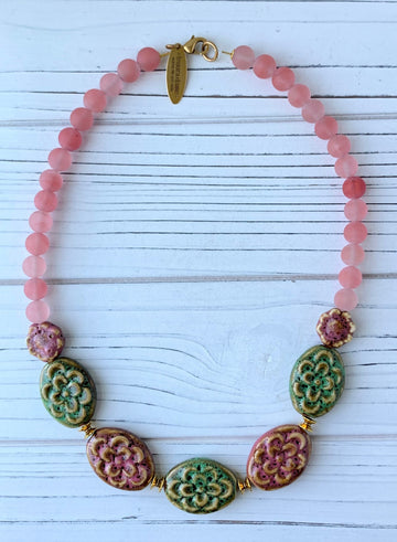 Lenora Dame Mother Earth Necklace in Raspberry