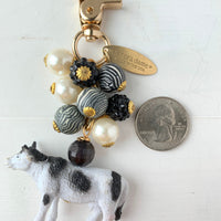 Lenora Dame Cow Keychain Bag Charm