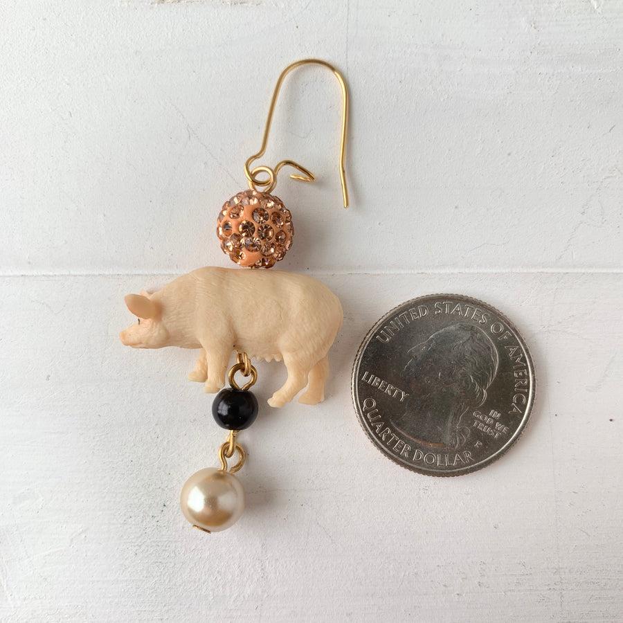 Lenora Dame Greener Pasture Pig Earrings