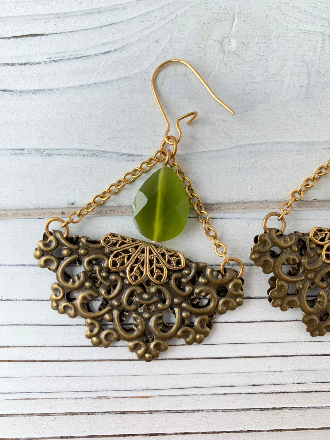 Lenora Dame Lantern Earring in Olive