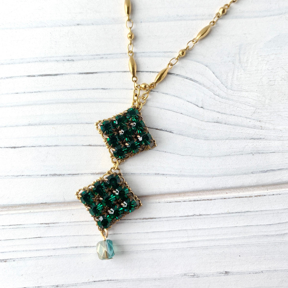 Lenora Dame Swarovski Double Filigree Holiday Pendant Necklace