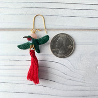 Lenora Dame Mini Hummingbird Tassel Earrings