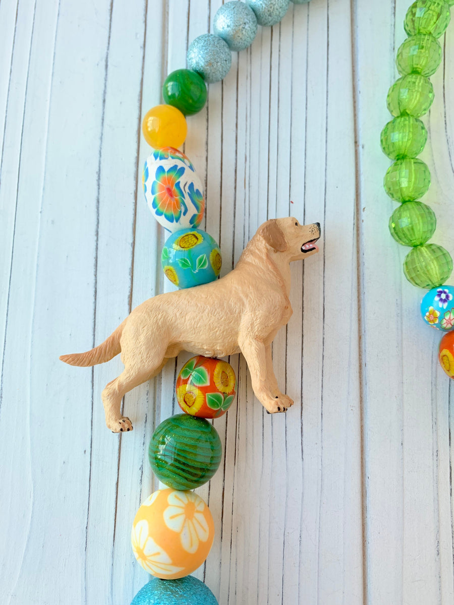 Lenora Dame Yellow Lab Sunflower Queen Mum Necklace