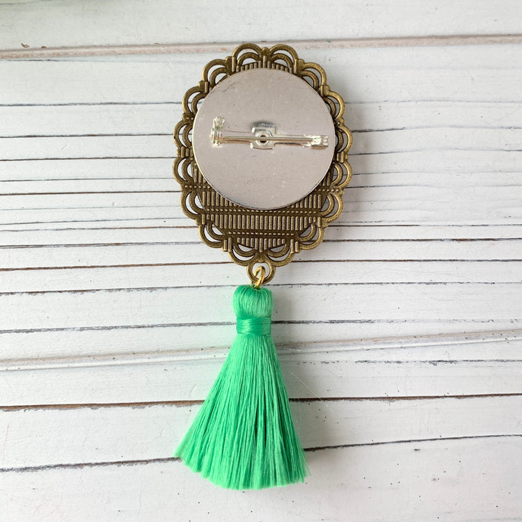 Lenora Dame Christmas Pooch Tassel Brooch