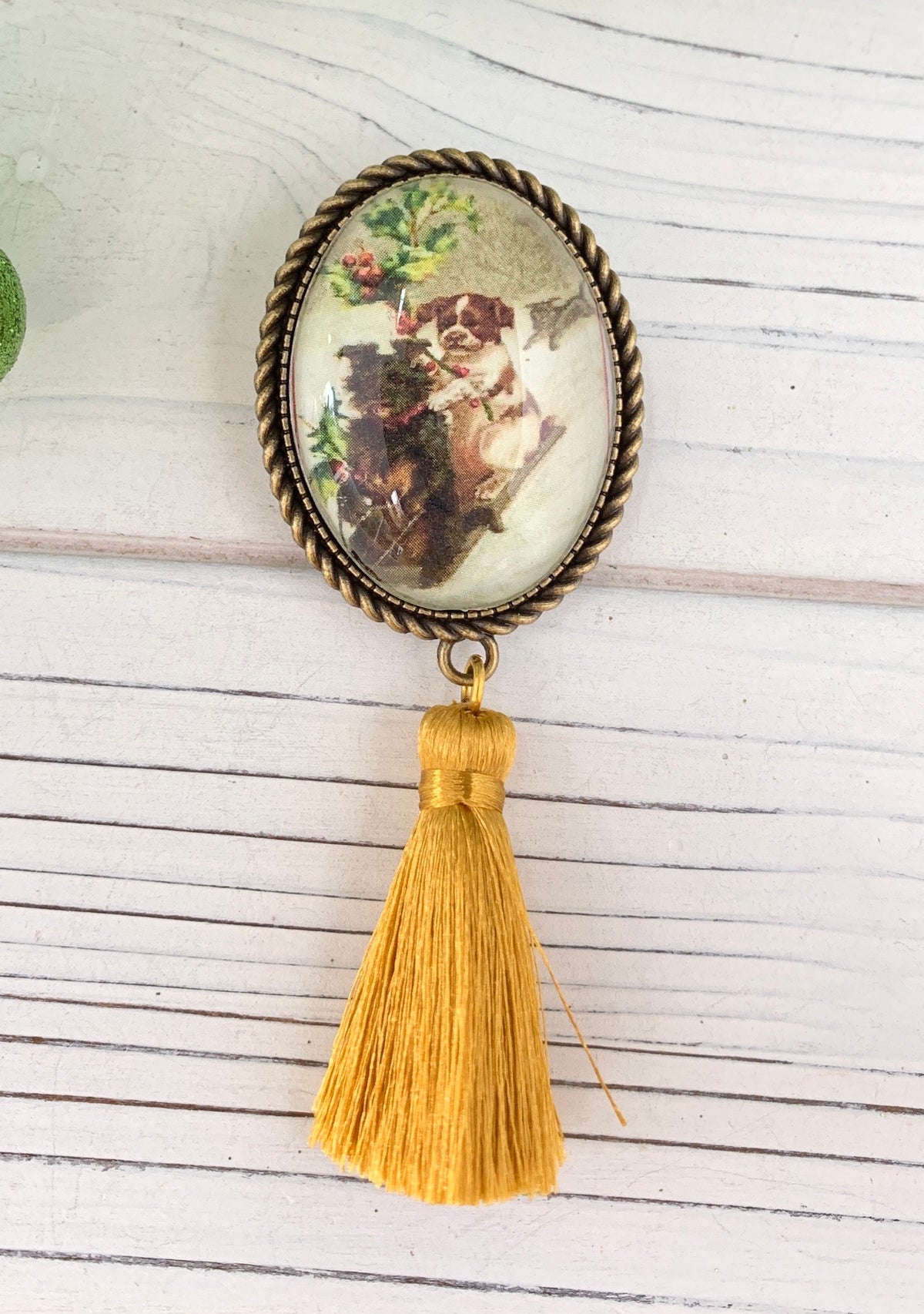 Lenora Dame Holiday Buddies Tassel Brooch