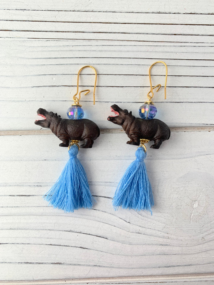 Lenora Dame Mini Hippo Tassel Earrings