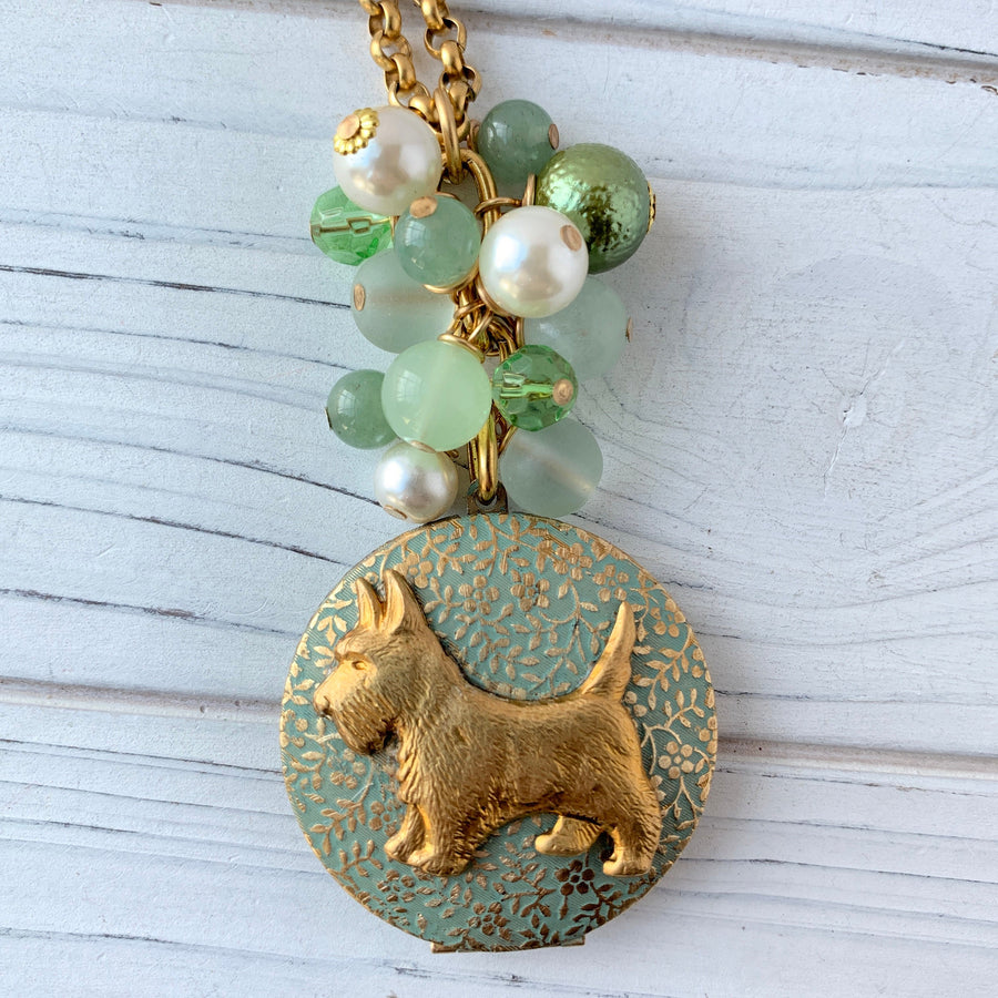 Lenora Dame Sage the Scottie Locket Pendant Necklace