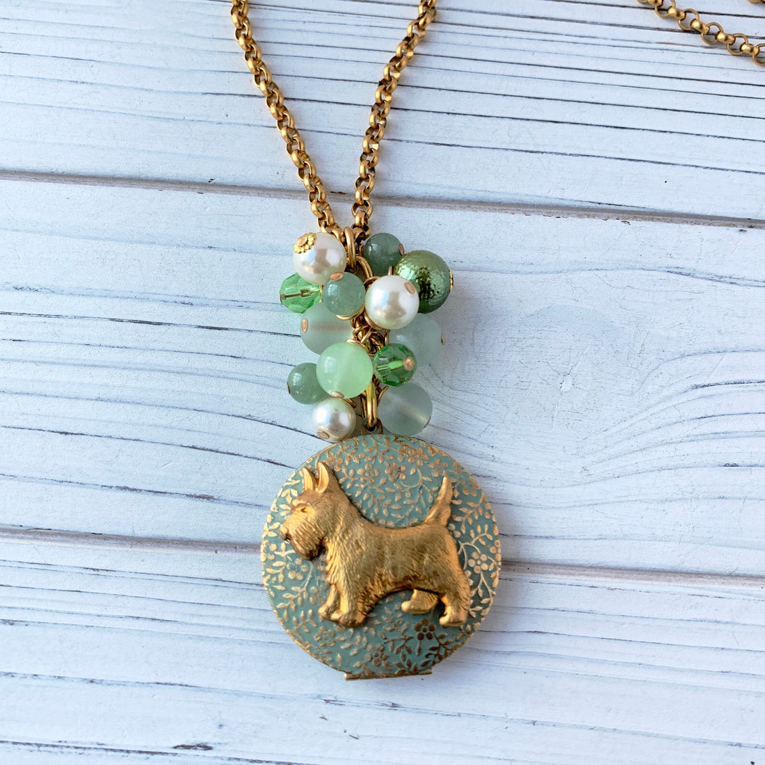 Lenora Dame Sage the Scottie Locket Pendant Necklace