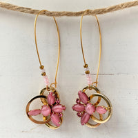 Lenora Dame Upcycled Earrings with Vintage Givre Glass - One-of-a-Kind