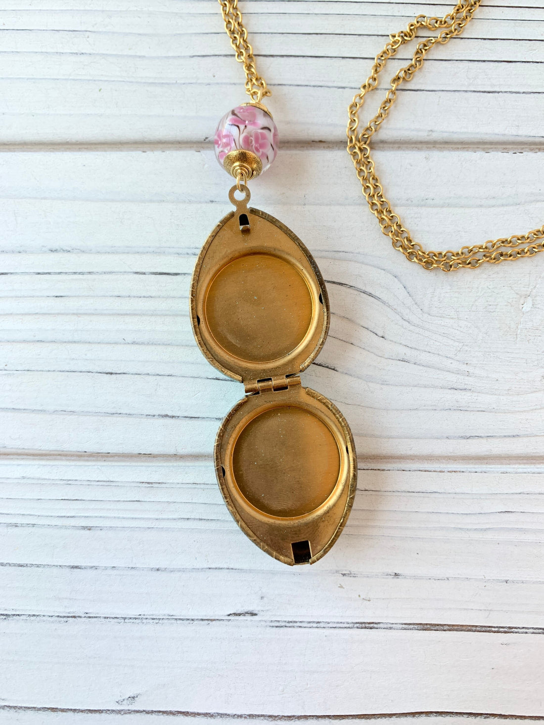 Lenora Dame Easter Egg Etched Locket Necklace