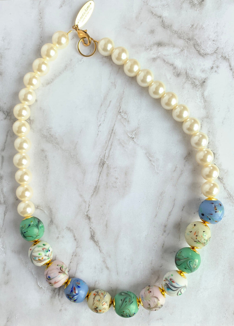 Lenora Dame Painted Eggs Statement Necklace