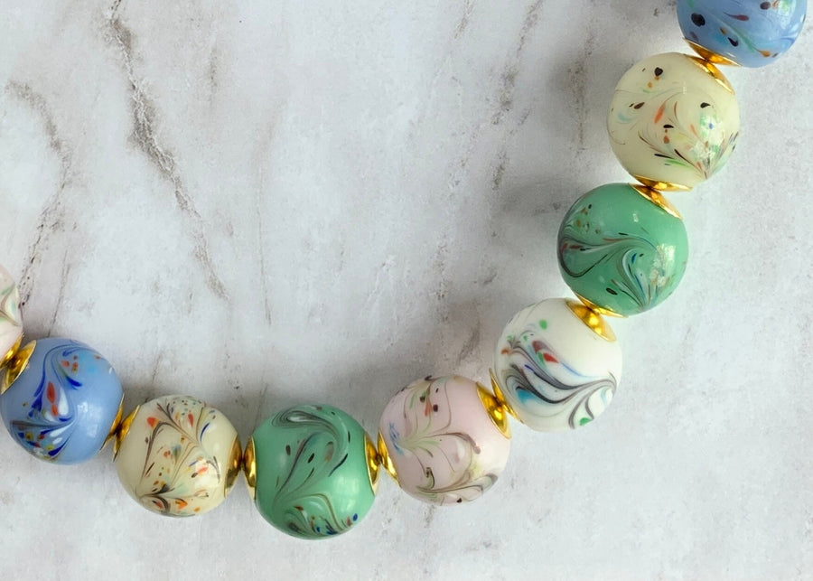 Lenora Dame Painted Eggs Statement Necklace