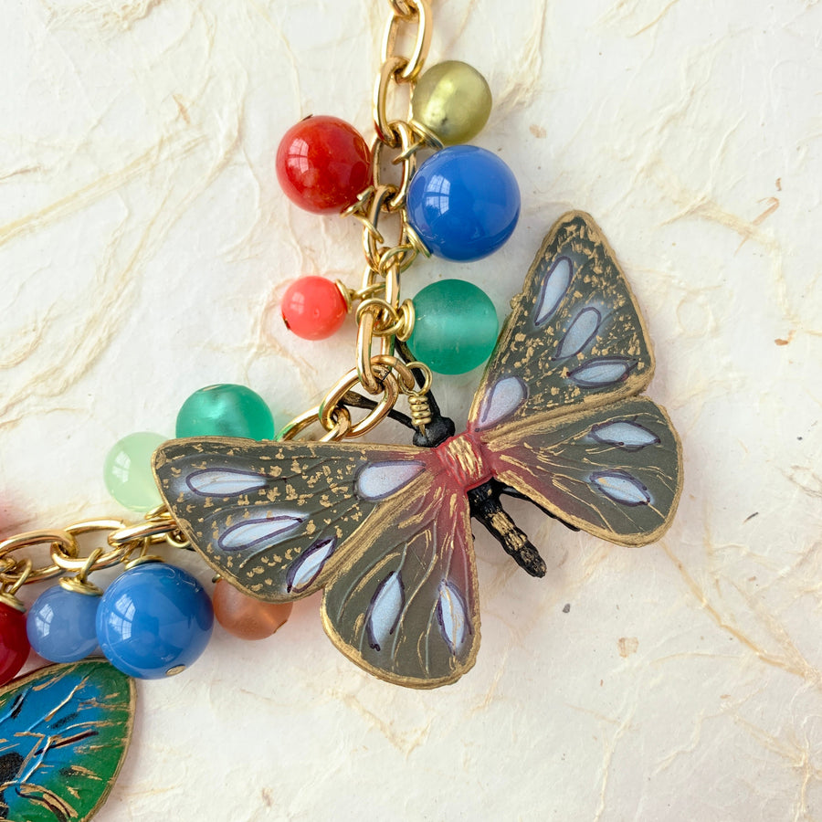 Lenora Dame Gilded Butterfly Statement Necklace